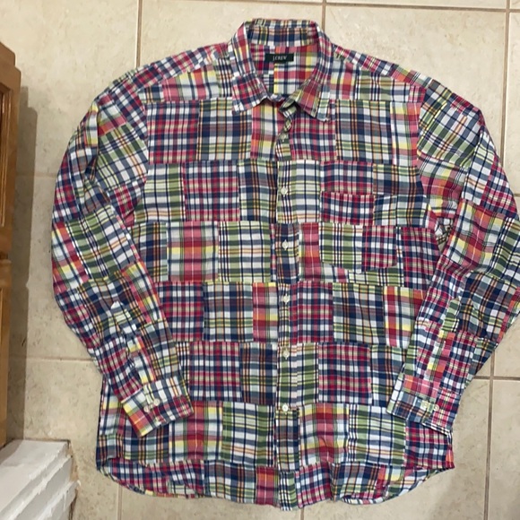J. Crew Long Sleeve Patchwork Button Up Shirt
